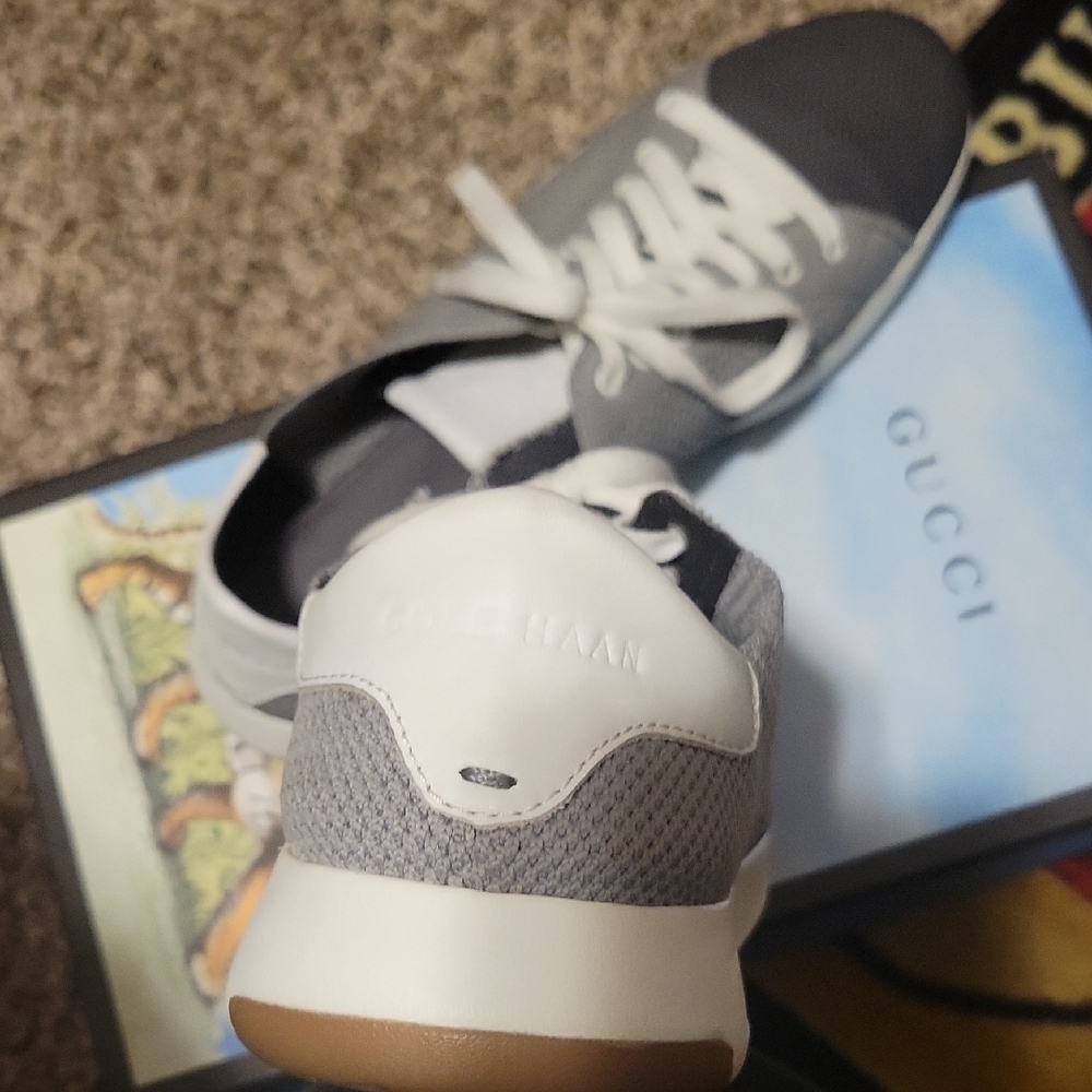 Cole Haan White and Gray Casual Sneakers - Picture 11 of 12